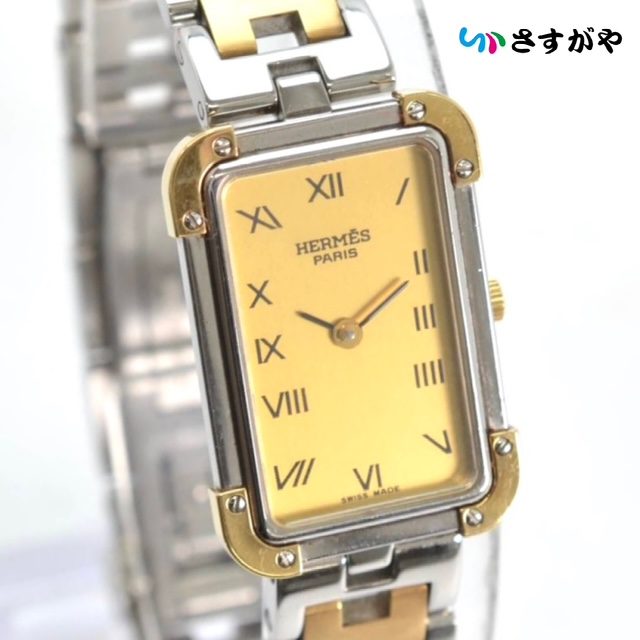 ほぷお! エルメスHERMES稼動品クロアジュール腕時計 着画 鑑定済！ ほぷお様専用! エルメスHERMES稼動品クロアジュール腕時計 着画