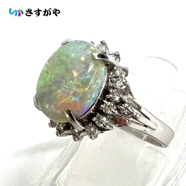 プラチナ オパール ダイヤ リング 指輪 Pt900 貴金属 アクセサリー
