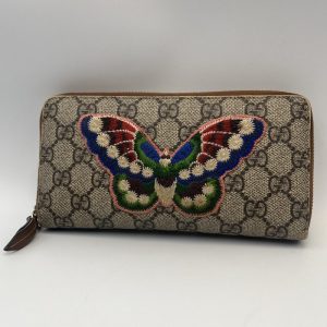 GUCCI グッチ フラップ 長財布 キャンバス レザー GG柄 グッチ GUCCI ジャッキー GG柄 GGキャンバス レザー 長財布