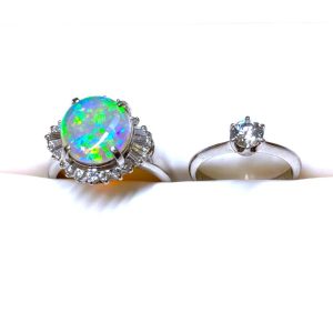 【Pt900 リング】プラチナ900・オパール・ダイヤモンド・指輪・貴金属・アクセサリー