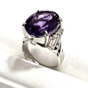 Pt900 アメジスト メレダイヤ付き プラチナリング 指輪 アクセサリー