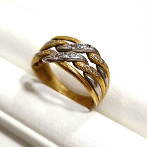 K18 Pt900 18金 プラチナ メレダイヤ付き リング 指輪 アクセサリー
