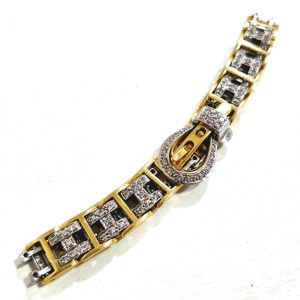 K18Pt900 18金プラチナ メレダイヤ付きブレスレット バングル アクセサリー