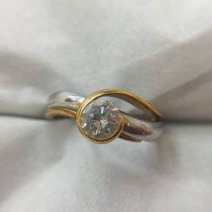 K18/Pt900 ダイヤモンドリング