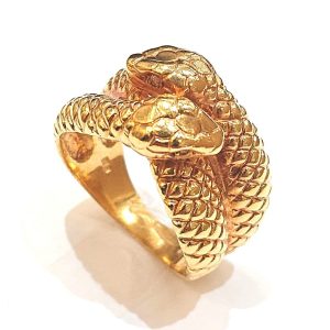 K18 メレダイヤ付き スネーク リング