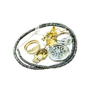 ブラックダイヤネックレス / Pt900ネックレストップ / K18イヤリング