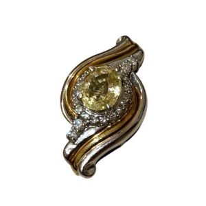 K18/Pt850 トップ 石あり プラチナベース 18金 アクセサリー