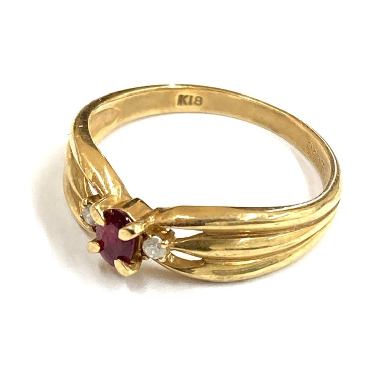 K18 18金 リング ルビー ダイヤモンド ジュエリー アクセサリー 貴金属