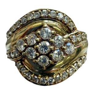 K18 18金 金 地金 リング ダイヤモンド付 アクセサリー