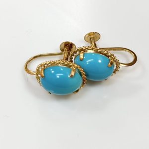 【買取実績】K18 18金 ターコイズイヤリング|さすがや函館上磯店