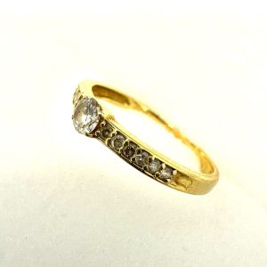 K18 18金 ダイヤモンド付きリング