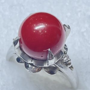 Pt900 赤珊瑚 リング プラチナ アクセサリー