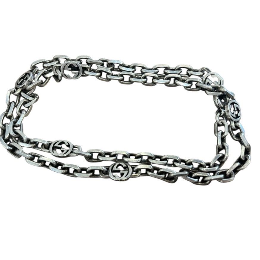 GUCCI（グッチ）インターロッキングG シルバーチェーンネックレス