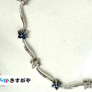 K18WG ホワイトゴールド 金 ネックレス ダイヤ サファイア アクセサリー