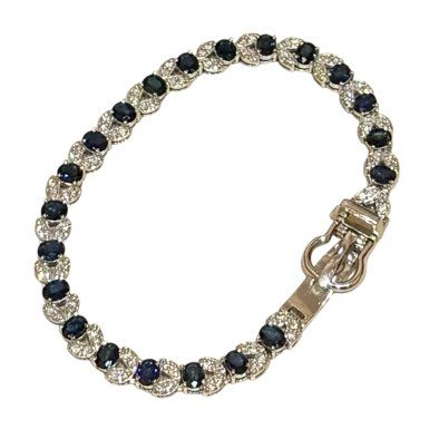 K18WG ブレスレット 石あり 18金 アクセサリー