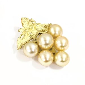 K18 18金 パール ブローチ