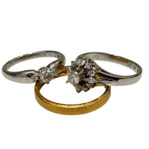 K18 18金 750 リング・Pt900 プラチナ900 ダイヤモンド リング おまとめ　札幌市 東区 元町