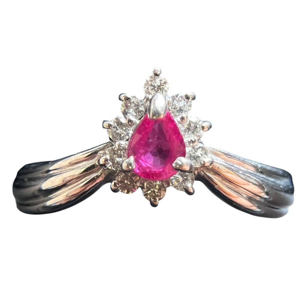 Pt900(プラチナ)　石付き　リング