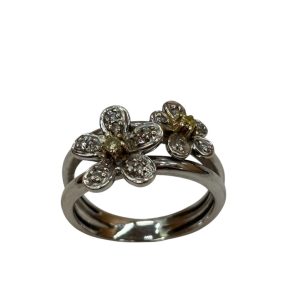 K18WG リング メレダイヤモンド0.2ct