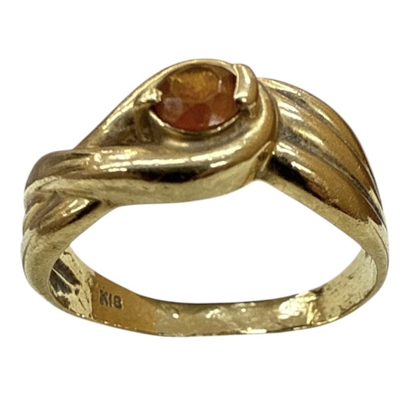 K18 18金 リング 石付き