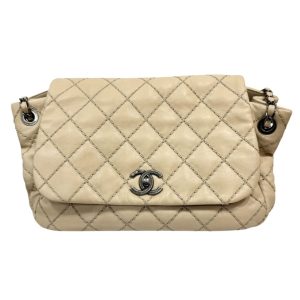 【CHANEL(シャネル)】マトラッセ30  ラムスキン チェーントート ギャラなし ホワイト