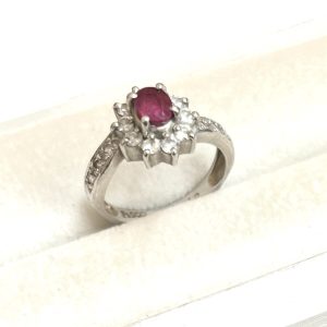 Pt900 プラチナ リング ルビー ダイヤ ジュエリー 貴金属