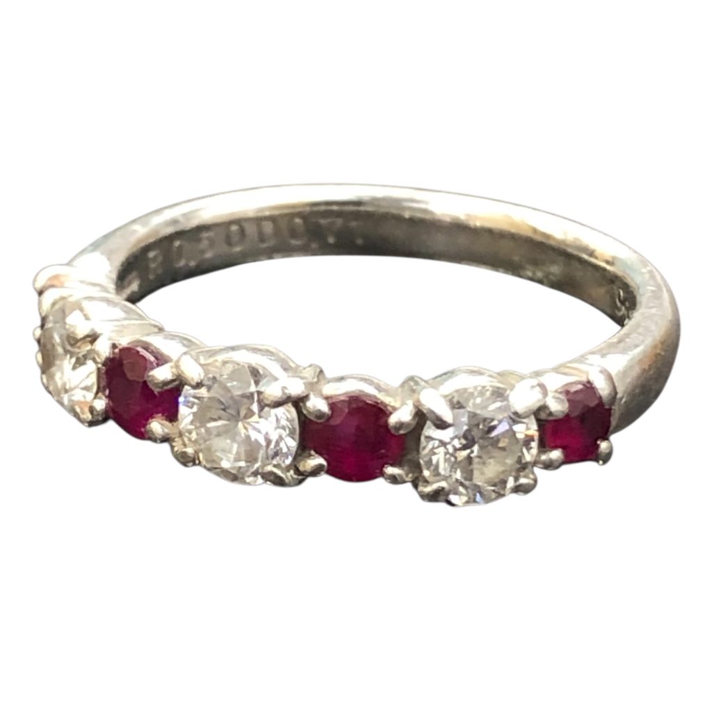 Pt900 プラチナ900 ルビー メレダイヤモンド リング 北海道 岩見沢市