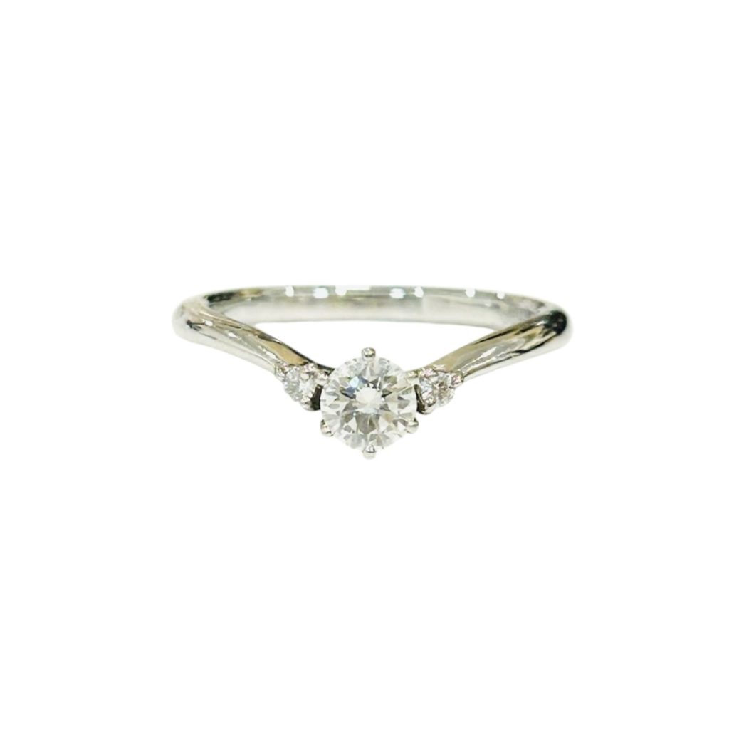 Pt900 ダイヤモンド0.3ct&メレダイヤ0.05ctリング