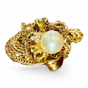 K18ネックレス トップパールの組み合わせジュエリー