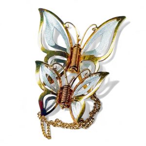 K18/PT900のブローチ「蝶」