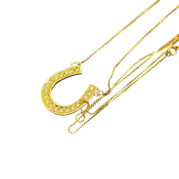 メレダイヤ0.5ct K18 18金 750 デザインネックレス