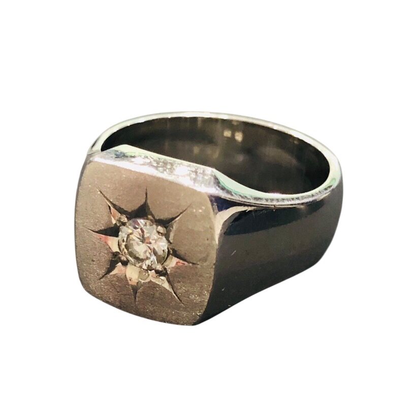 Pt900(プラチナ900) 印台リング ダイヤモンド0.3ct