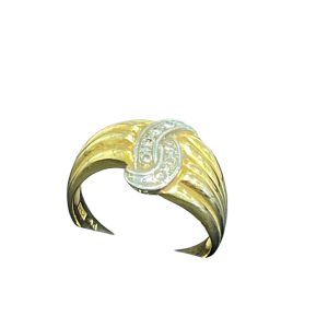 K18(18金)Pt900(プラチナ900)メレダイヤ付コンビリング