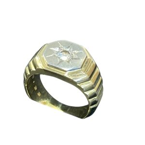 K18(18金)Pt900 (プラチナ900)0.3ctダイヤ付リング