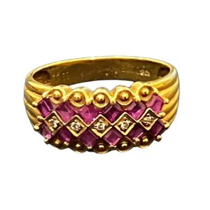 ルビー0.2ct メレダイヤ0.1ct K18 18金 750 リング