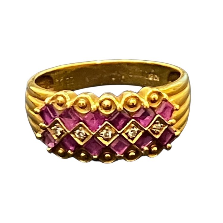 ルビー0.2ct メレダイヤ0.1ct K18 18金 750 リング