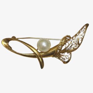 K18 18金 750 ブローチ パール