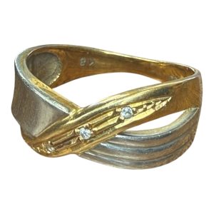 K18 Pt900 18金 750 プラチナ リング ダイヤモンド コンビ