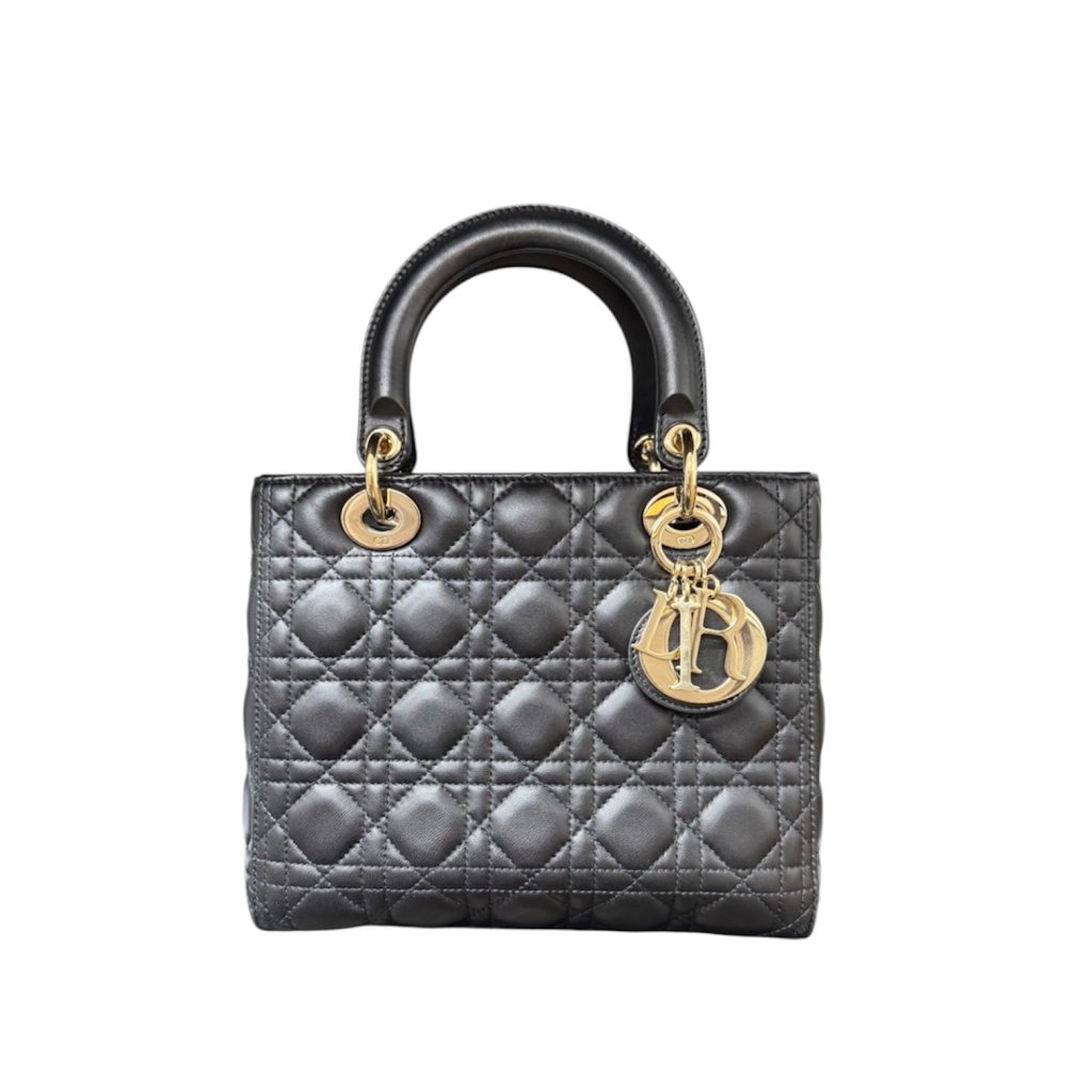 Christian Dior クリスチャン・ディオール Lady Dior レディディオール カナージュ ブラック ラムスキン