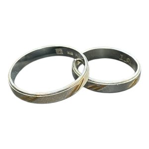 K18Pt900 コンビ リング 石なし