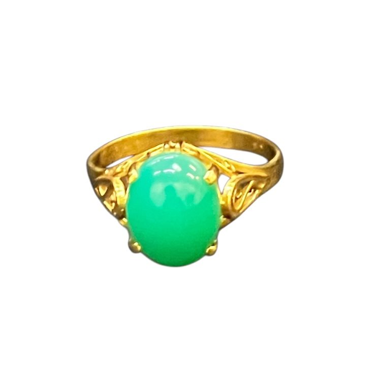 K18 18金 750 グリーンストーン リング