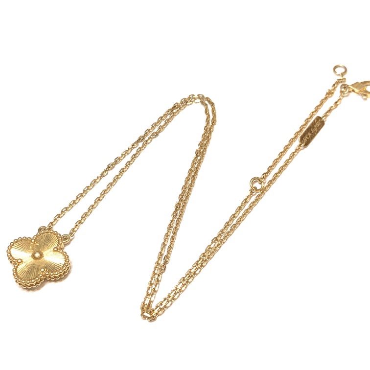 ヴァンクリーフ&アーペル ヴィンテージアルハンブラ 750 ギョーシェ彫り ネックレス アクセサリー