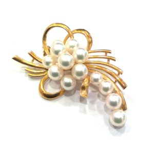 昭和レトロ　14金　MIKIMOTO ネクタイピン 真珠付き 昭和レトロ 14金 MIKIMOTO ネクタイピン 真珠付き