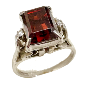 指輪 リング アクセサリー 金 K14 14金 ホワイトゴールド 宝石 ガーネット