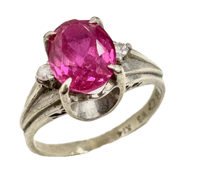 指輪　リング　アクセサリー　金　K14　14金　ホワイトゴールド　宝石　ルビー