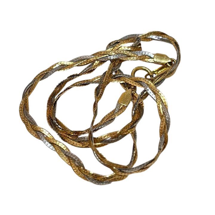 K18/Pt850 ネックレス 石なし コンビ ハーフ 18金 プラチナ アクセサリー