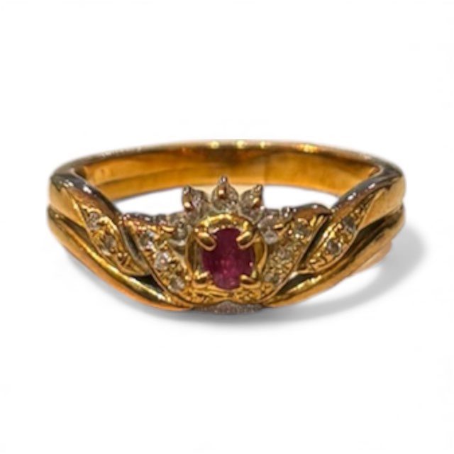 K18 リング 石あり 18金 アクセサリー