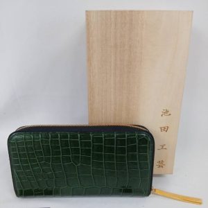 池田工芸 クロコダイル 長財布 ラウンドファスナー