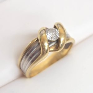 K18 × Pt900 ダイヤリング