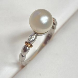 Pt900 × K18 パールリング
